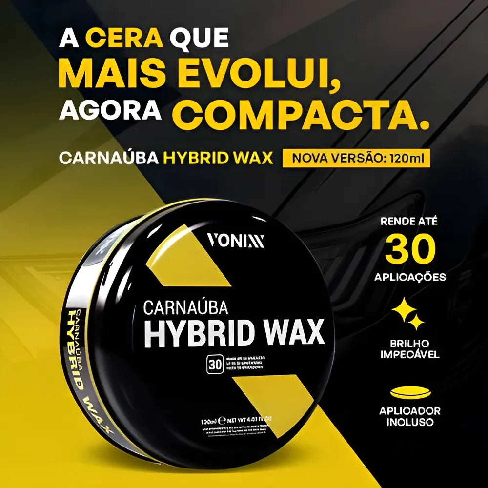 Cera Híbrida Carnaúba Hybrid Wax 120ml - Brilho e Proteção Premium