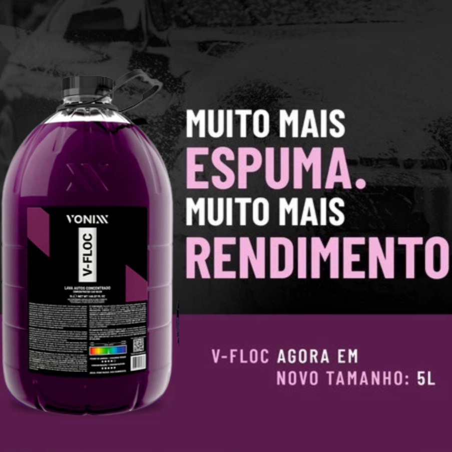 Shampoo Automotivo Neutro Concentrado V-Floc 5L Vonixx