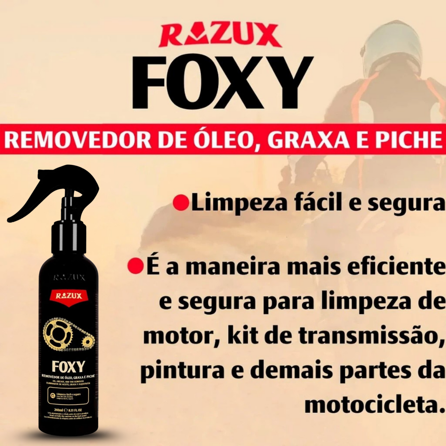 Kit Premium de Limpeza e Revitalização de Motos Razux