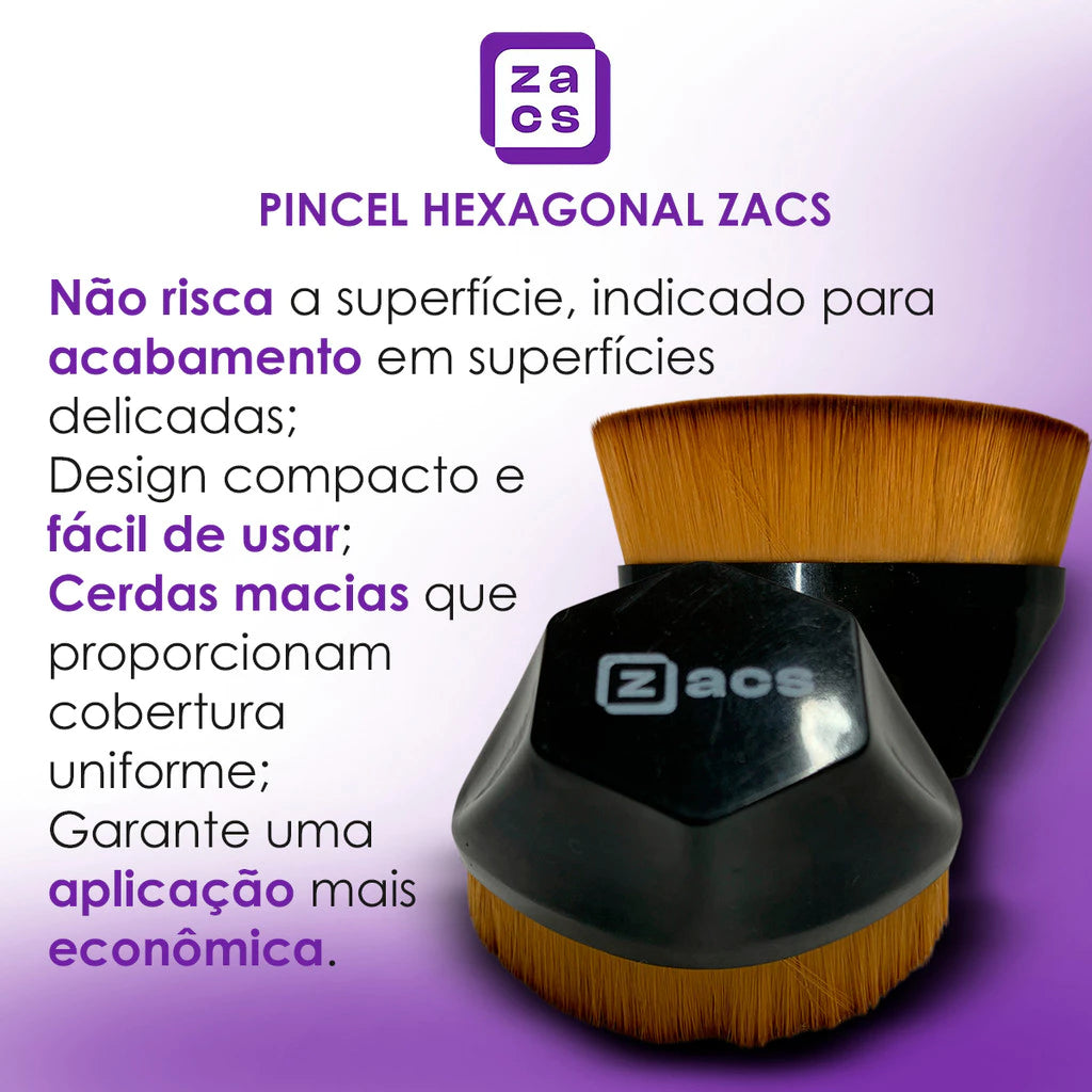 Pincel Hexagonal Premium para Aplicação de Pretinho em Pneus