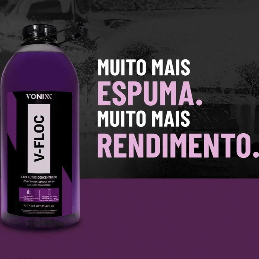Shampoo Automotivo Concentrado Neutro V-Floc 3L Vonixx