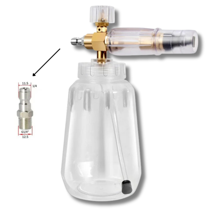 Canhão de Espuma Snow Foam Transparente 1L com Adaptadores para Lavadoras