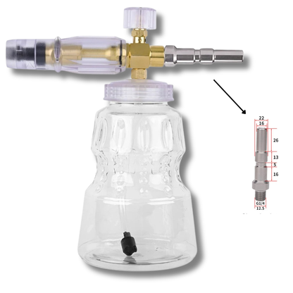Canhão de Espuma Snow Foam Transparente 1L com Adaptadores para Lavadoras
