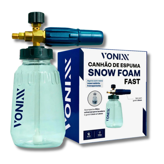 Canhão de Espuma Snow Foam Fast 1L Adaptador 1/4 Vonixx – Limpeza Automotiva
