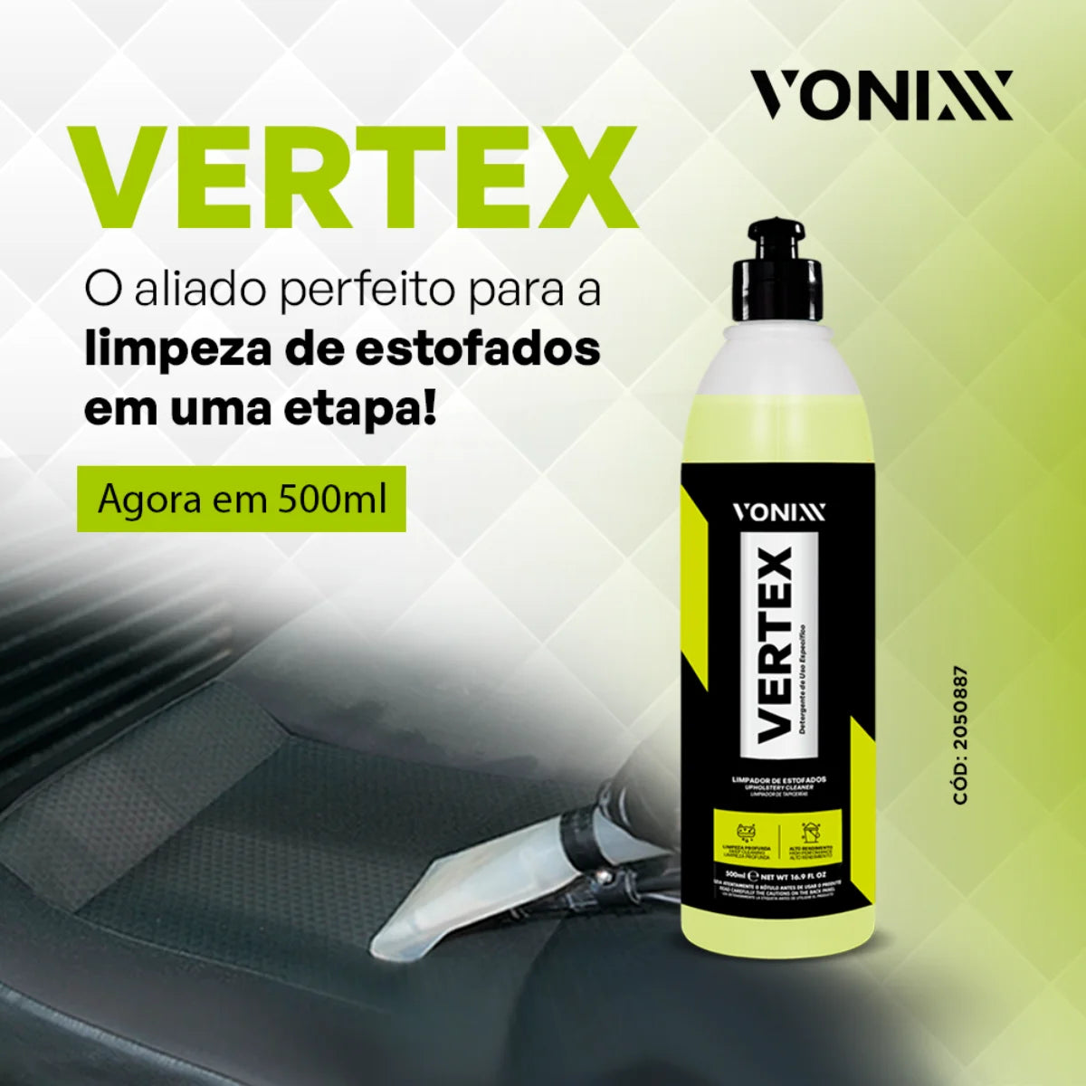Vertex 500ml Limpeza Profunda Estofado Remove Sujeira Vonixx