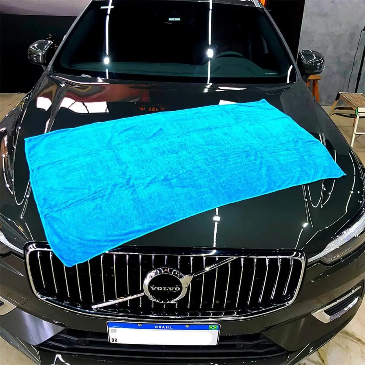 Toalha Para Secagem Carro Moto 400gsm 50x90 + Pinceis + Luva