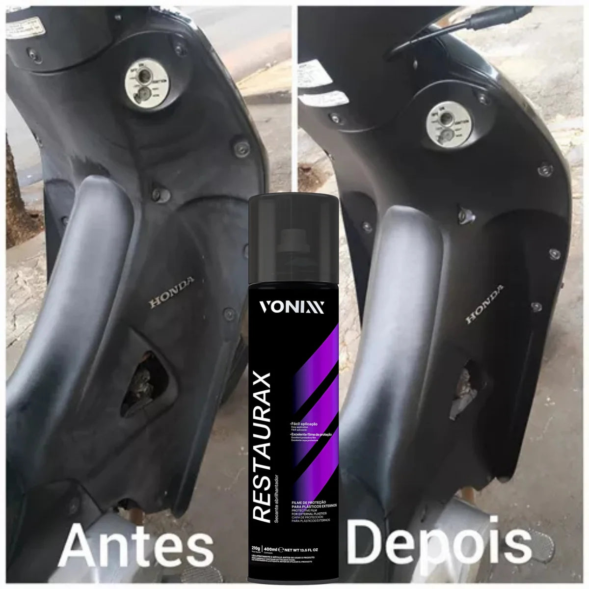 Restaurax Spray Restaurador Plástico Automotivo Aerossol Vonixx