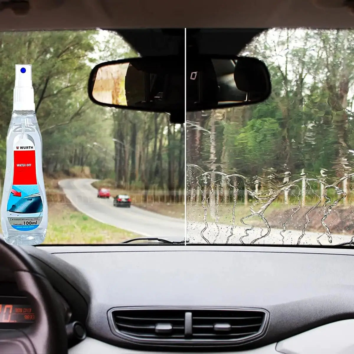 Kit Water Off Wurth Repelente de Agua + Anti embaçante + Limpa para brisa para carro Wurth