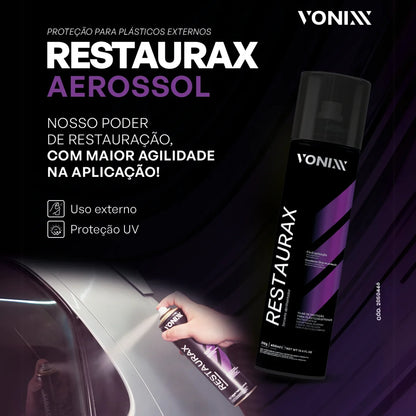 Restaurax Spray Restaurador Plástico Automotivo Aerossol Vonixx