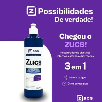 Produto para deixar o Platico e Borracha Do Veiculo Novo Zucs 500 Ml Zacs