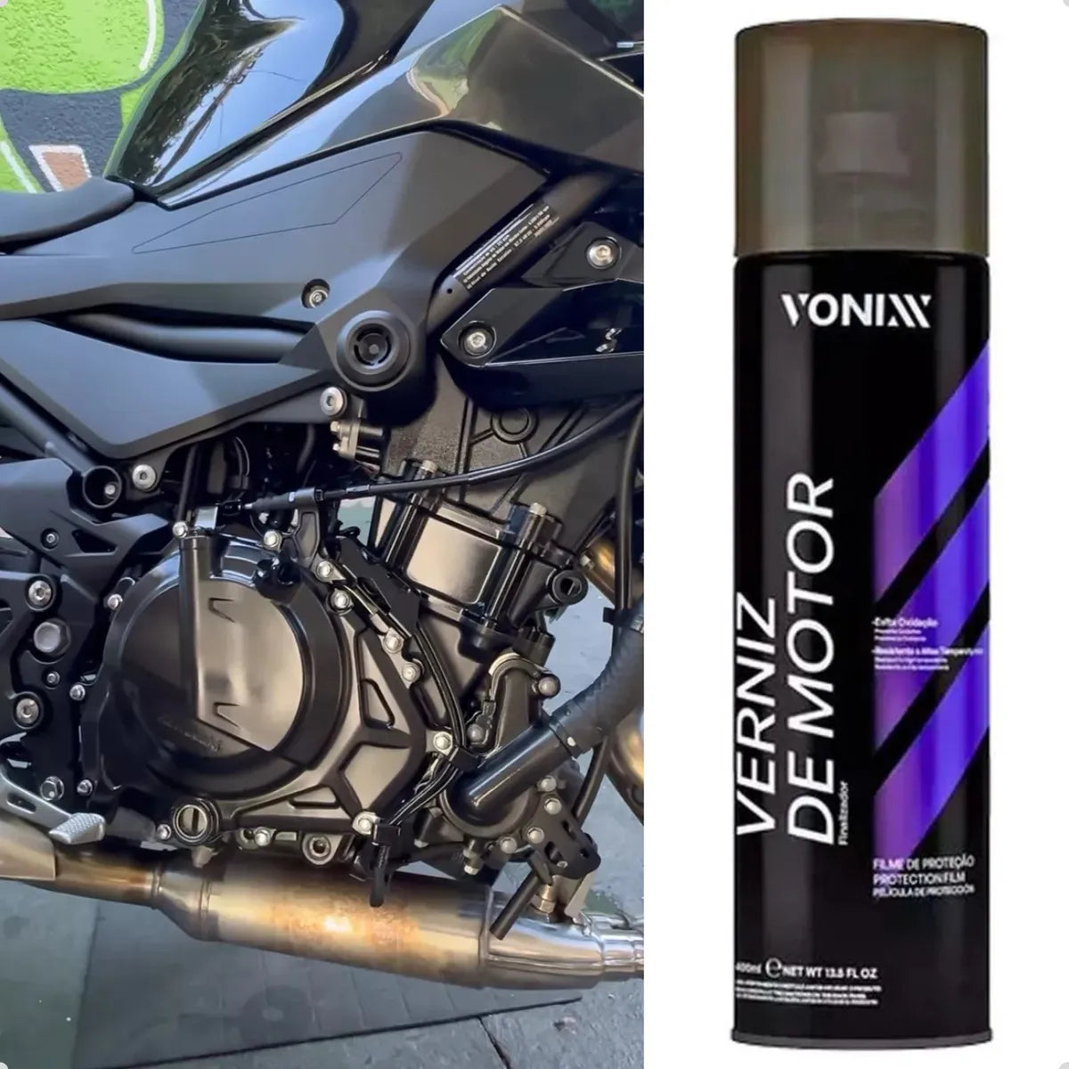 Verniz de Motor Spray 400ml Vonixx - Proteção e Brilho Impecáveis