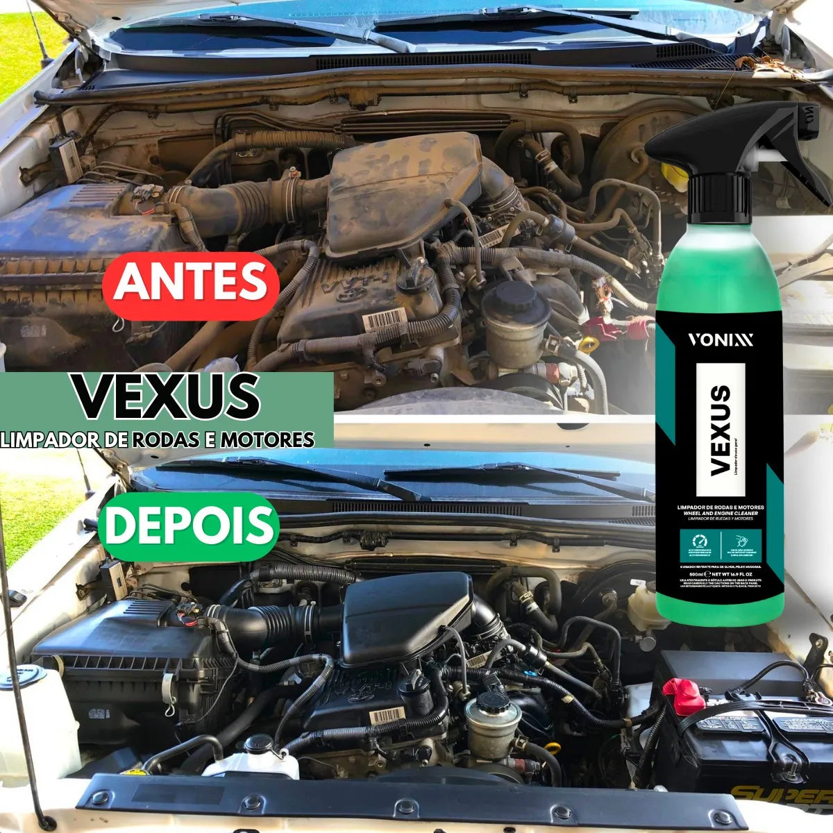 Vexus Multilimpador Vonixx - Limpeza Eficiente de Rodas e Motores