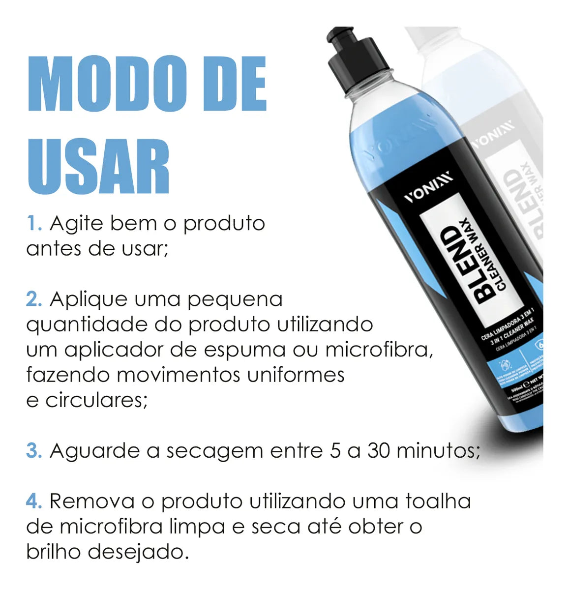 Blend Cleaner Wax cera limpadora 3 em 1 - Brilho e Proteção Avançada para Seu Veículo