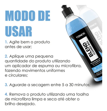 Blend Cleaner Wax cera limpadora 3 em 1 - Brilho e Proteção Avançada para Seu Veículo