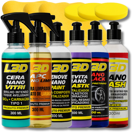 Kit Estética Automotiva Completo Nano Vonixx 300ml – Limpeza, Proteção e Brilho Profissional para Carros