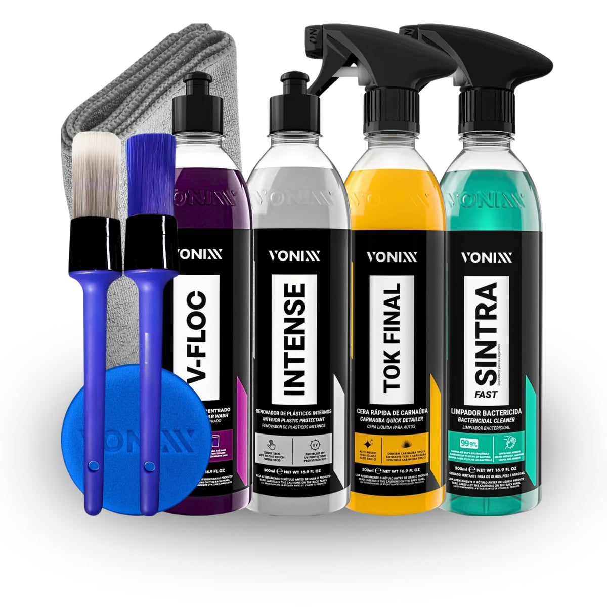 Kit Completo de Limpeza Automotiva Vonixx - Brilho e Proteção