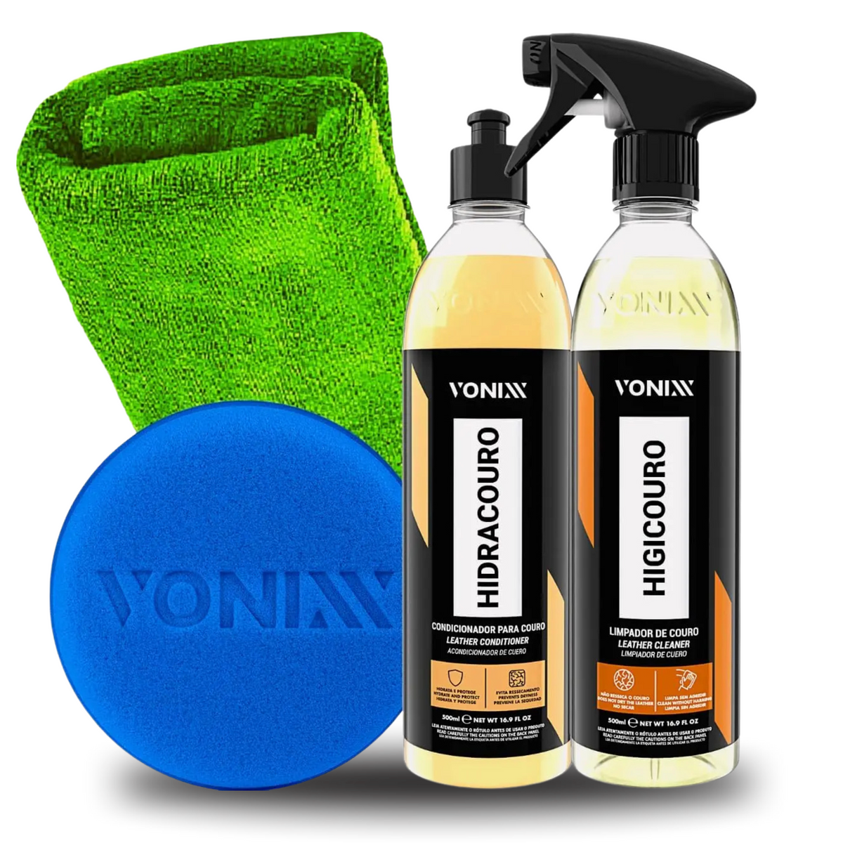 Kit Premium Limpeza e Hidratação de Couro Vonixx