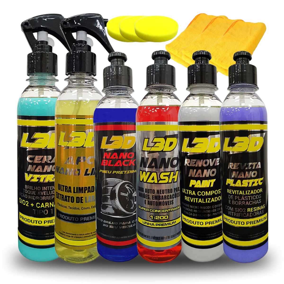 Kit de Limpeza e Polimento Completo Para Todas as Partes do Veiculo