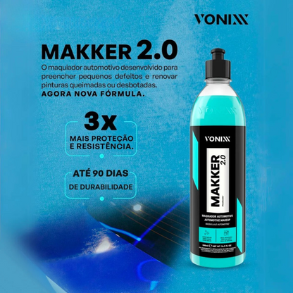 Makker 2.0 - Renovador de Pintura Automotiva com Pano Microfibra
