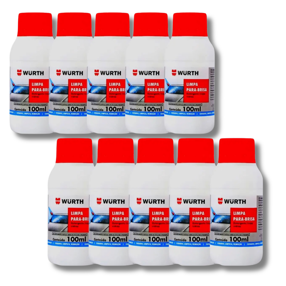 Kit 10 Limpa Para-brisa Wurth 100ml - Eficiência e Qualidade