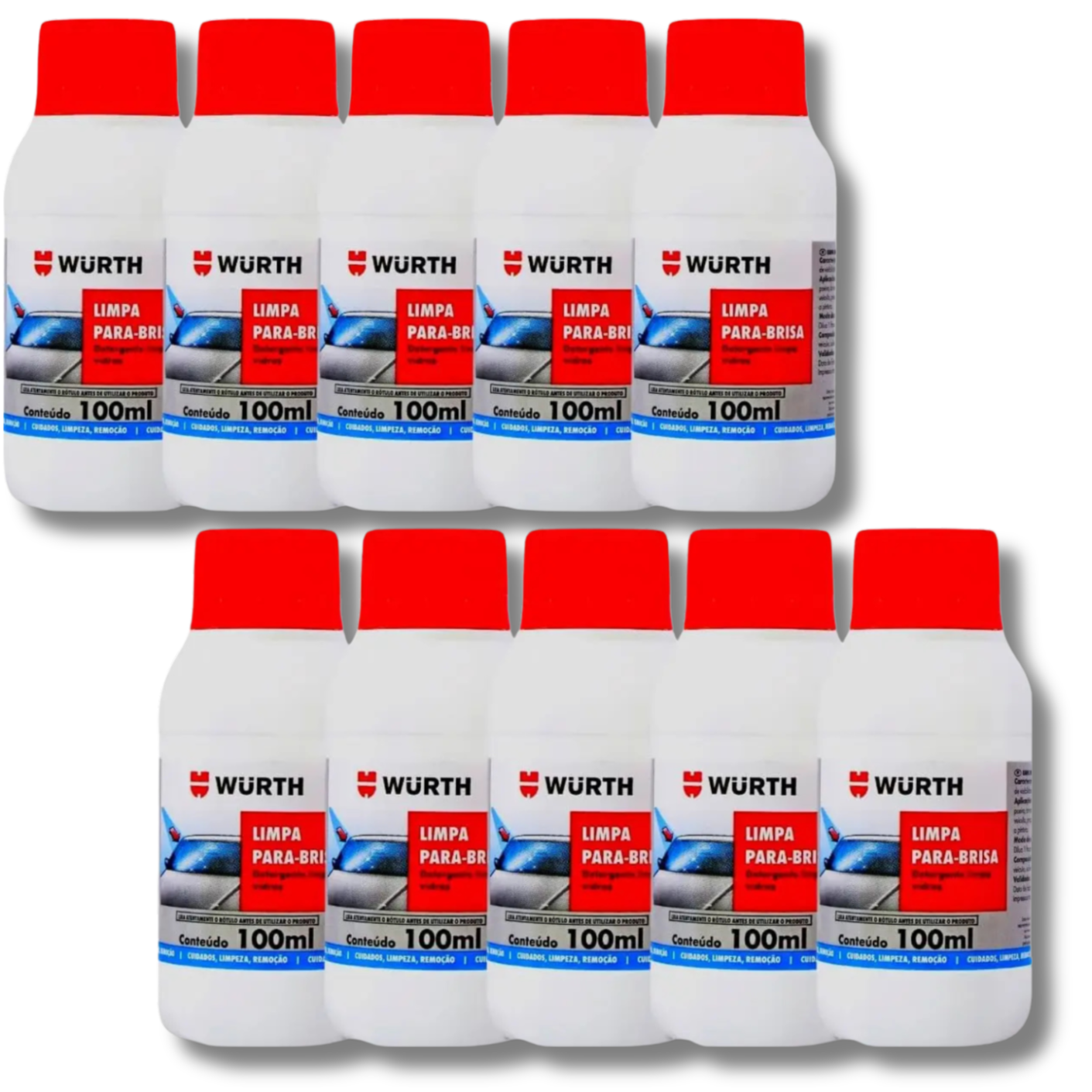 Kit 10 Limpa Para-brisa Wurth 100ml - Eficiência e Qualidade