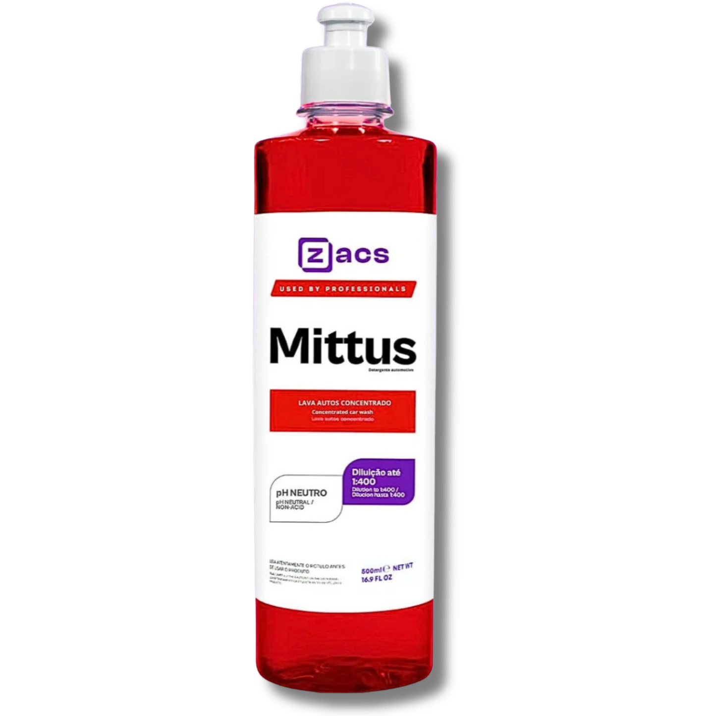 Mittus Shampoo Automotivo Concentrado Zacs 500ml