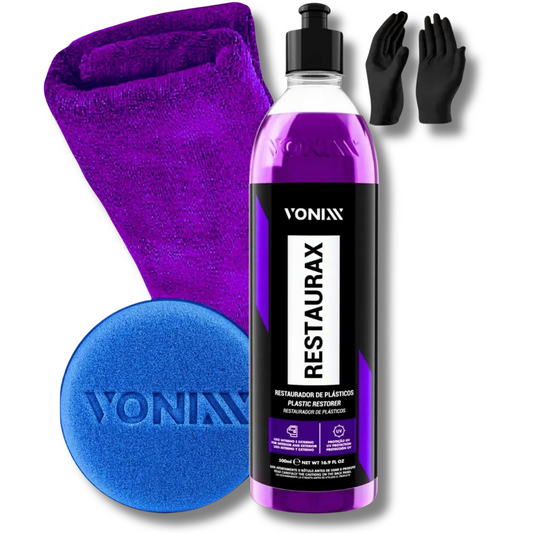 Kit Restaurax: Renovador Premium de Plásticos e Borrachas com Aplicador