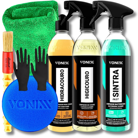 Kit Premium de Limpeza e Hidratação de Couro Vonixx
