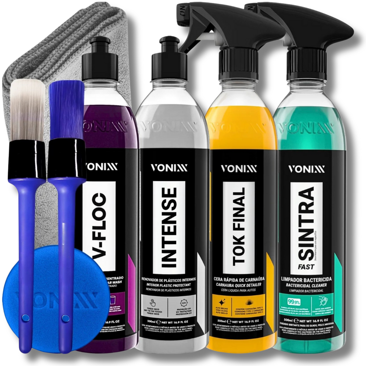 Kit Completo de Limpeza Automotiva Vonixx - Brilho e Proteção