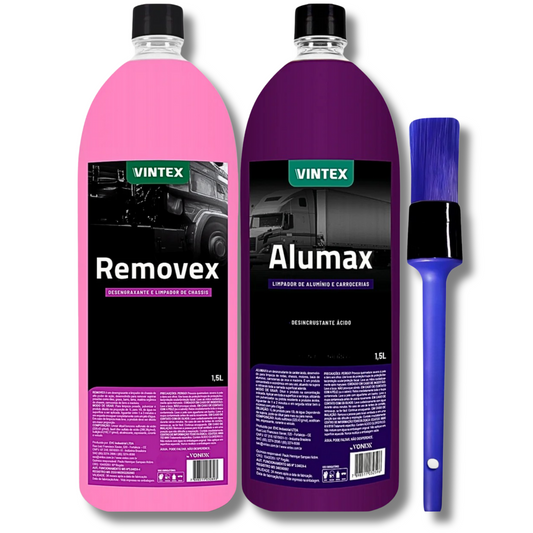 Kit Limpeza Automotiva Premium: Removex + Alumax