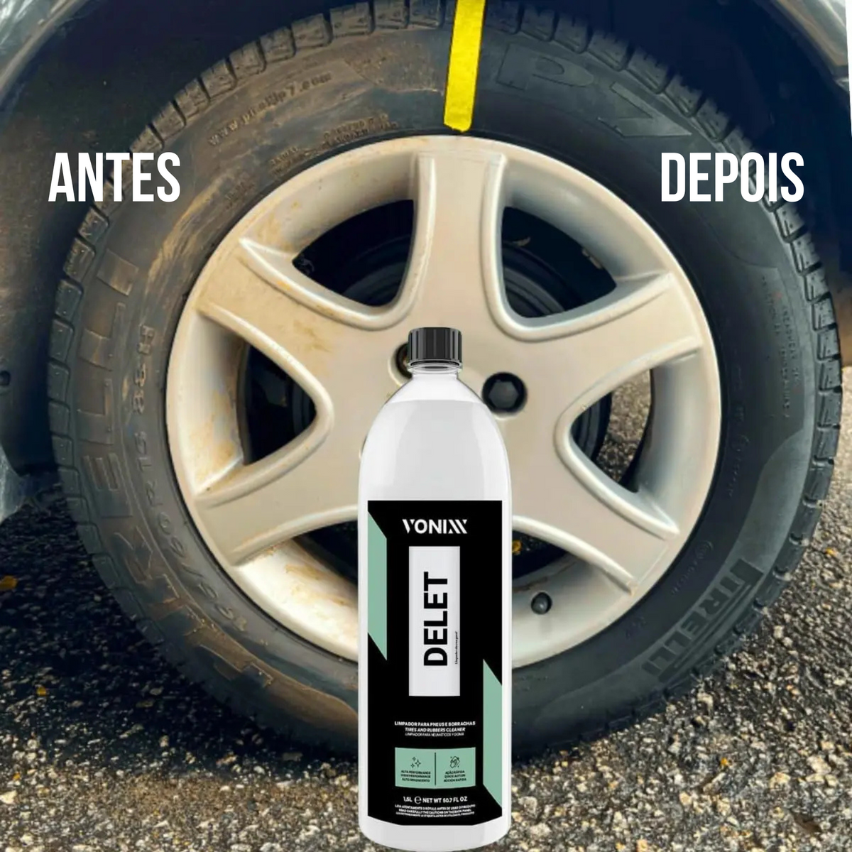 Limpador de Pneus e Borrachas Delet Vonixx 1,5L - Alta Performance