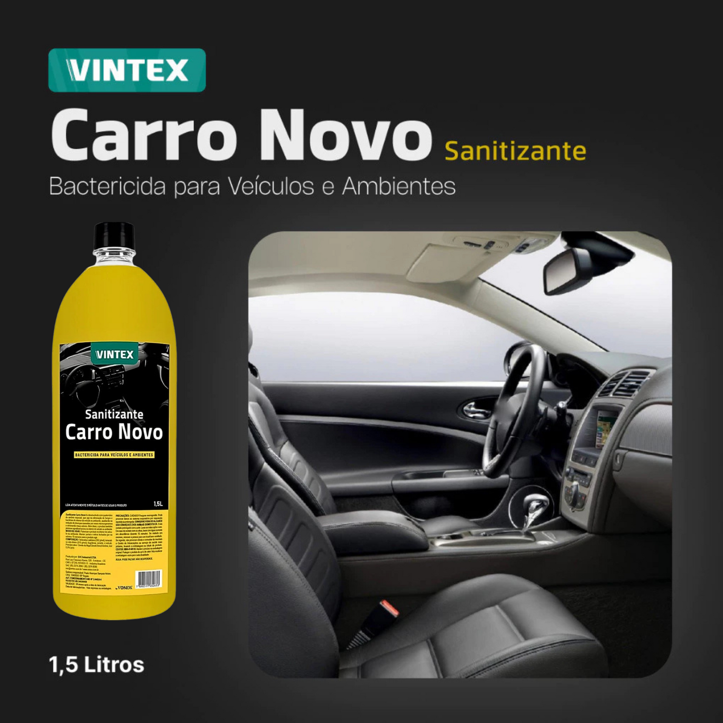 Aromatizante Sanitizante Carro Novo 1,5L Vintex Vonixx