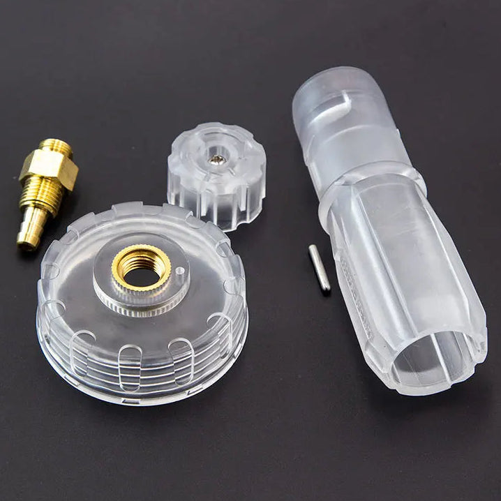 Lança de espuma totalmente transparente 1L para lavadoras de alta pressão com kits de adaptador 1/4QC para lavagem de carro Karcher/Nilfisk/Lavor/Bosch/B&D