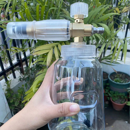 Lança de espuma totalmente transparente 1L para lavadoras de alta pressão com kits de adaptador 1/4QC para lavagem de carro Karcher/Nilfisk/Lavor/Bosch/B&D