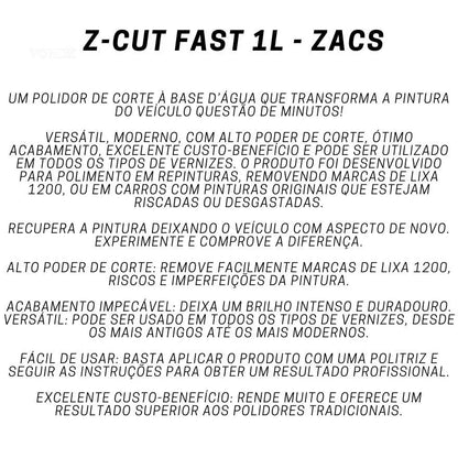 Polidor Automotivo Zacs Z Cut Fast 1L - Corte e Brilho Impecáveis