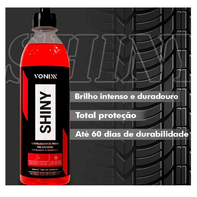 Pneu Pretinho Shiny Vonixx Brilho Molhado 500ml