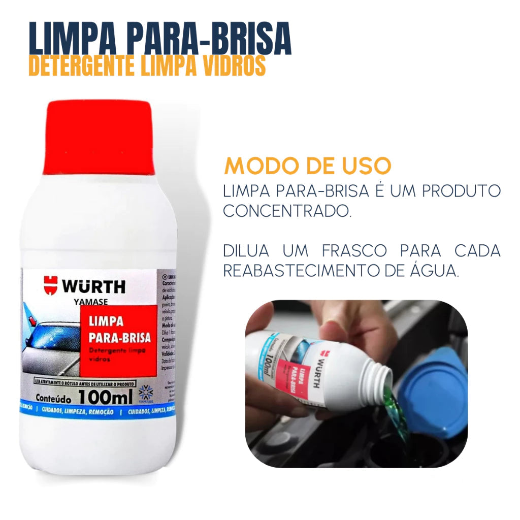 Kit 10 Limpa Para-brisa Wurth 100ml - Eficiência e Qualidade