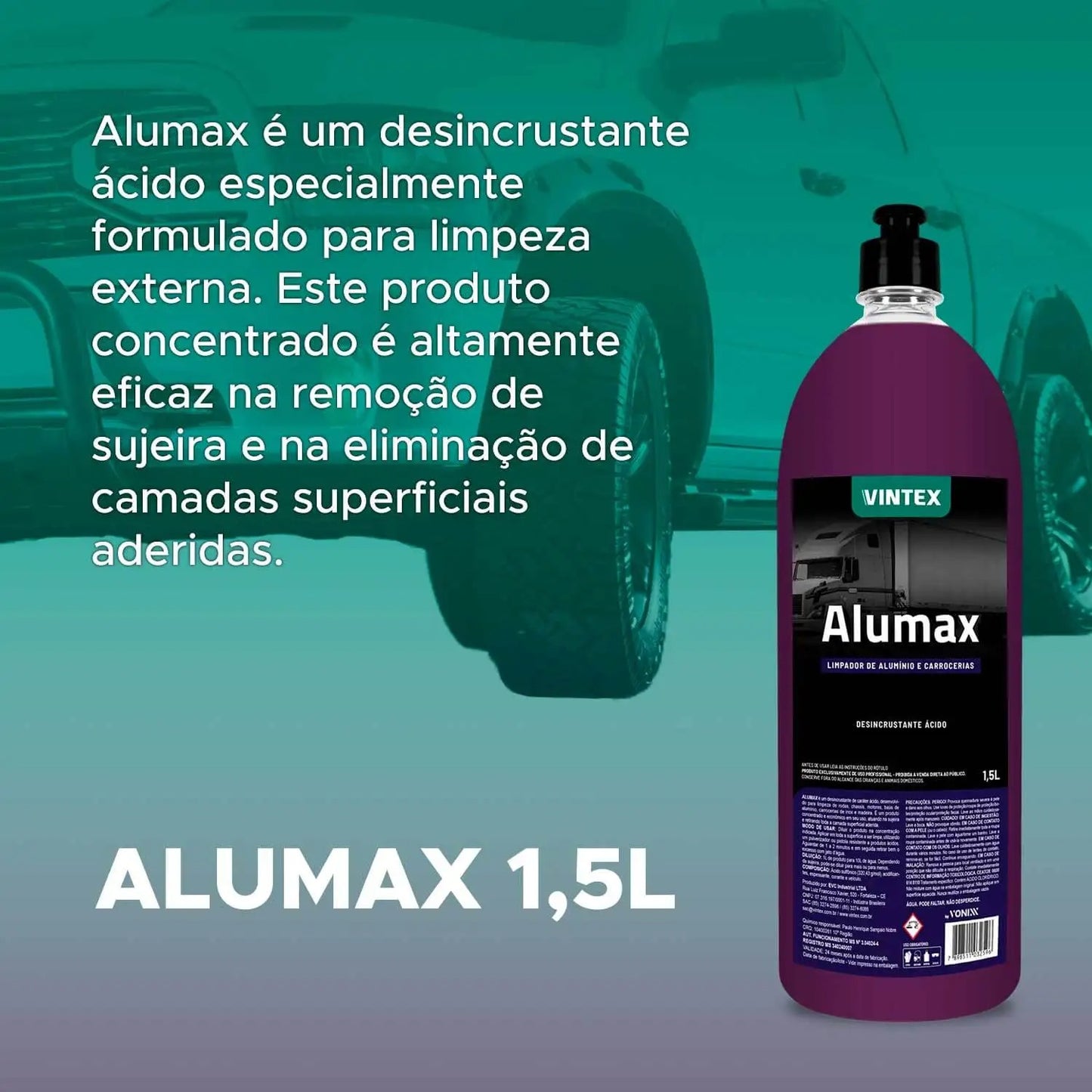 Limpa Alumínio Alumax Roda Baú Caminhão Vintex 1,5l Vonixx