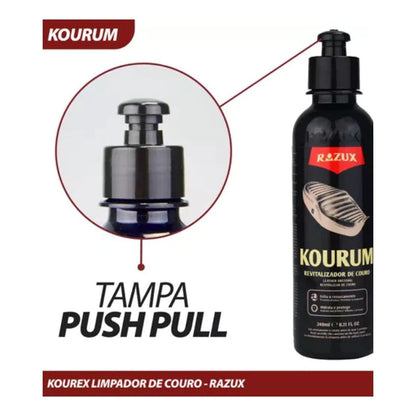 Kit Premium Limpeza e Hidratação de Couro Razux 240 ml