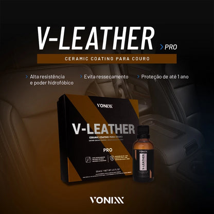 Vitrificador de Couro V-Leather Pro 50ml - Proteção Avançada
