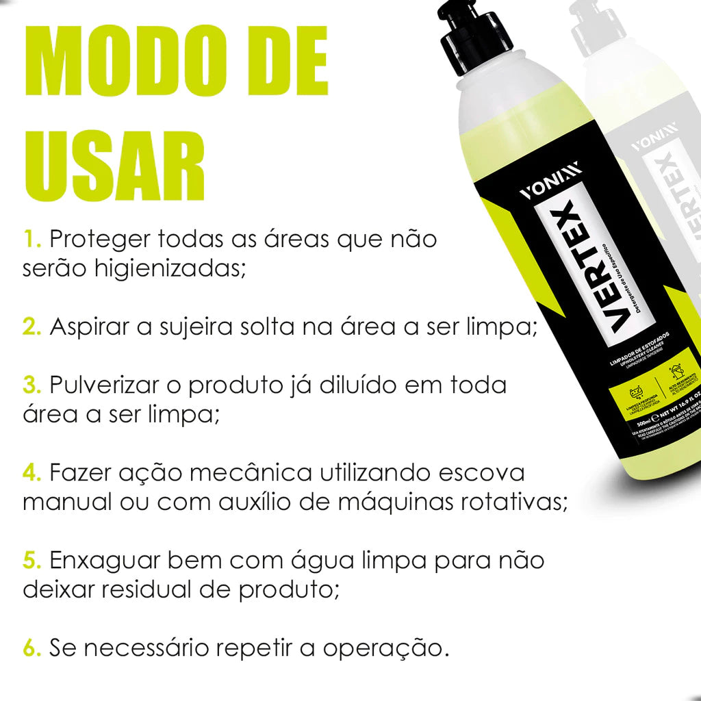 Vertex 500ml - Limpeza Profunda para Estofados Automotivos e Residenciais