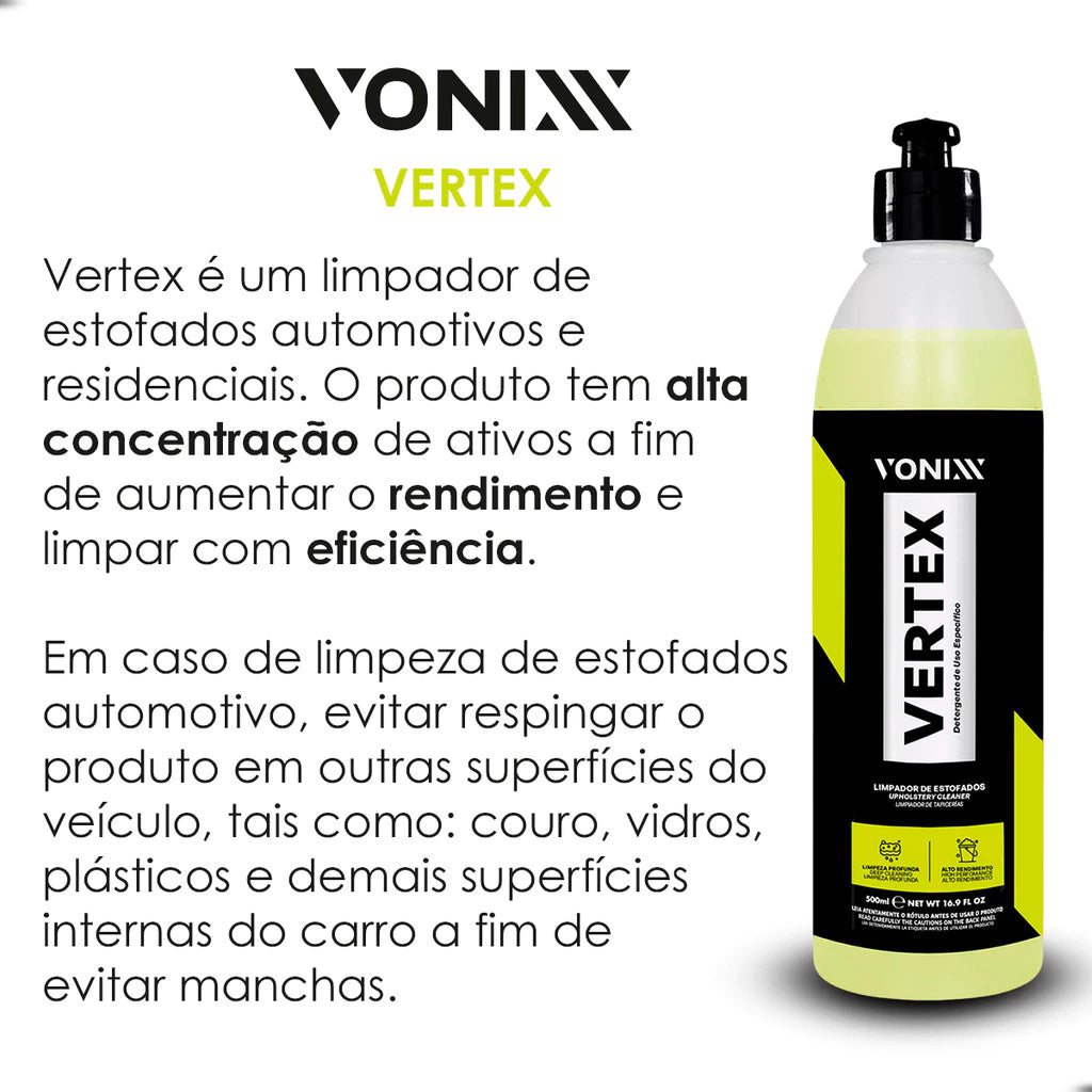 Vertex 500ml - Limpeza Profunda para Estofados Automotivos e Residenciais