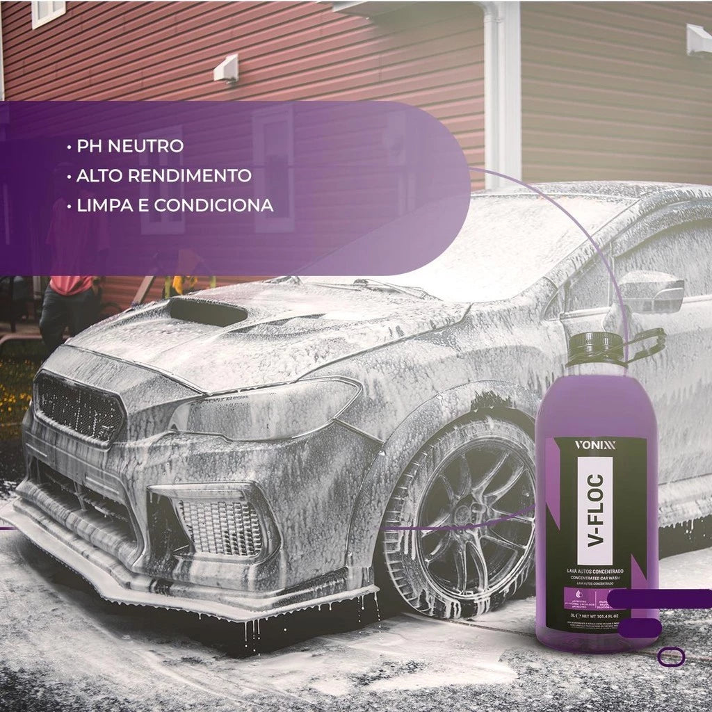 Shampoo Automotivo Concentrado Neutro V-Floc 3L Vonixx