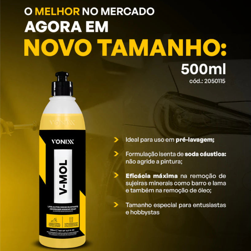 Kit Shampoo Automotivo V-floc e V-mol 500 ml Vonixx